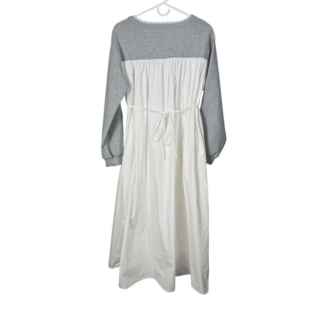 NWT Strut & Bolt Embroidered Poplin Shirt Dress, Grey/Off White, Size S - Picture 7 of 9